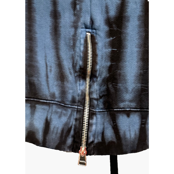 Evereve Sundry Women's Oversized Black & Blue Tie Dye Sweatshirt XS Zipper Sides - Picture 4 of 5
